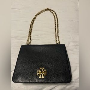 Tory Burch black pebble leather bag